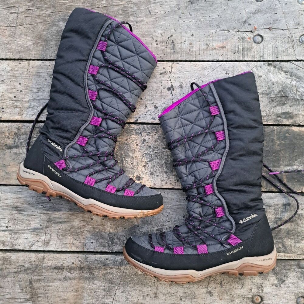 Columbia Womens Waterproof Loveland Tall Boots Size 8 Snow Omni-Heat 200g FLAW